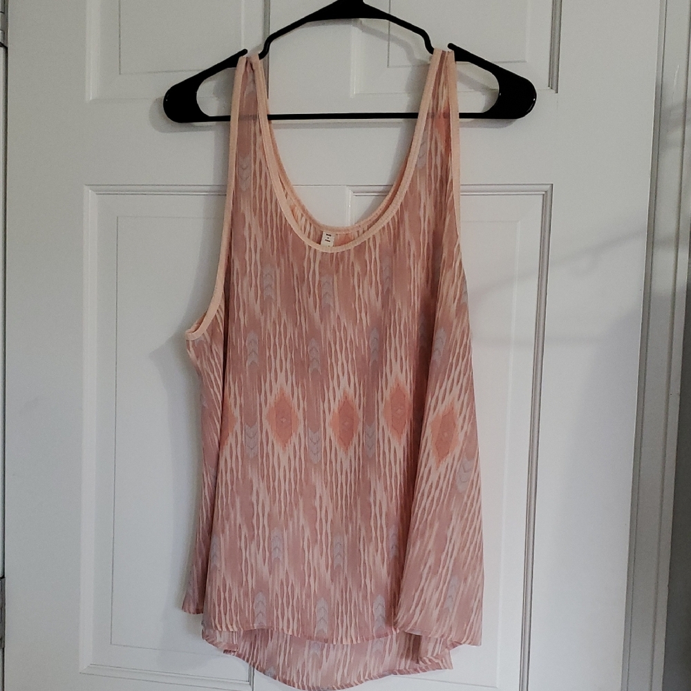 Mudd Tank Sz Xl Peach,pink, blue Pattern